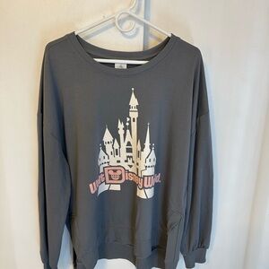 Disney Gray Sweatshirt with White Castle Design